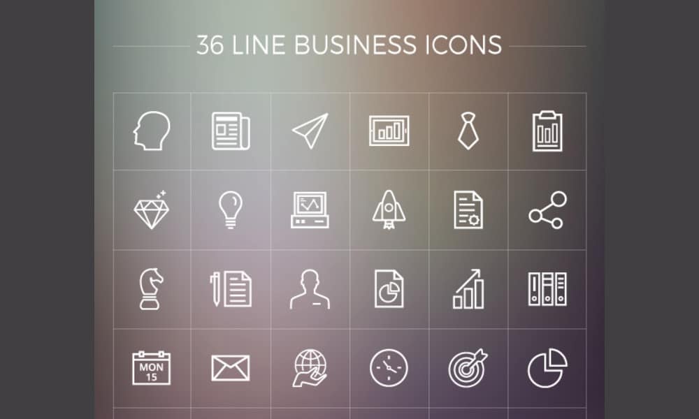Free Resources For Designers From November 2015 54 Free Line Business Icons