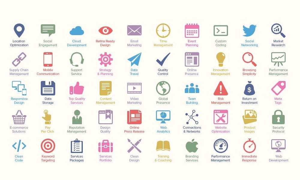 Free Resources For Designers From November 2015 46 Free SEO Icons PSD