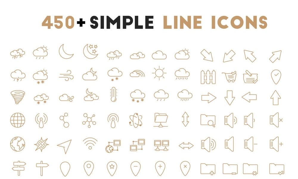 Free Resources For Designers From November 2015 53 Free Simple Oultine Icons