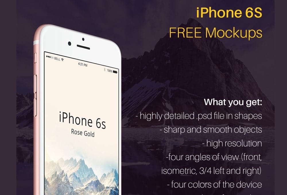Free Resources For Designers From November 2015 27 Free iPhone 6S Mockup PSD