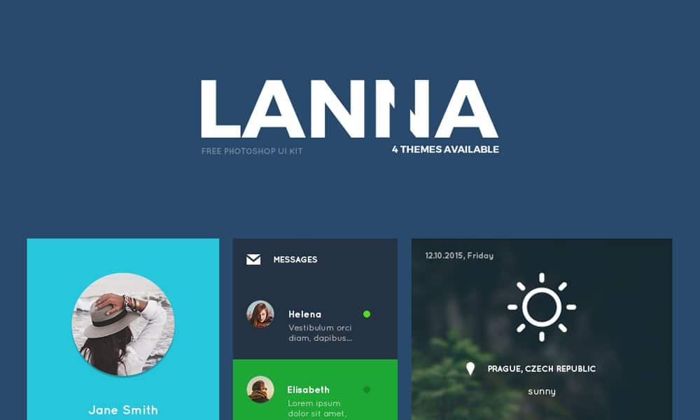 Free Resources For Designers From December 2015 10 Lanna Free UI Kit PSD