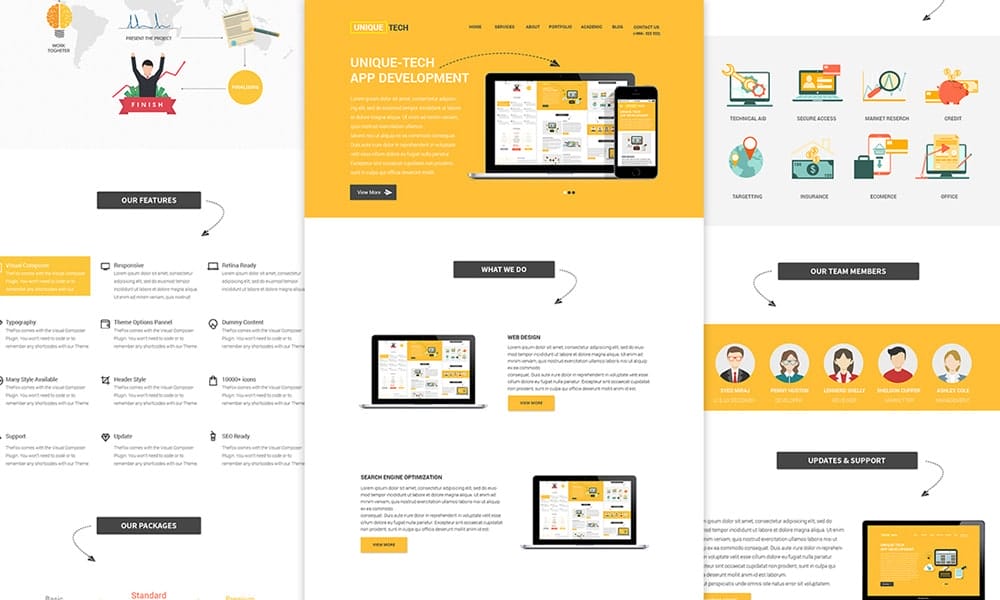 Free Resources For Designers From November 2015 19 Unique Tech Free Corporate Web Template PSD