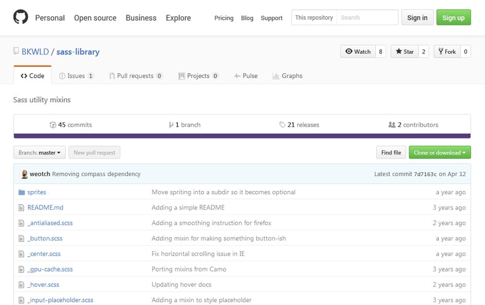65+ SASS Mixins Library 21 BKWLD Sass Library