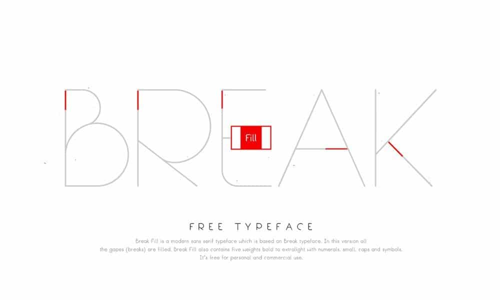 Free Resources For Designers From December 2015 41 Break Fill Font
