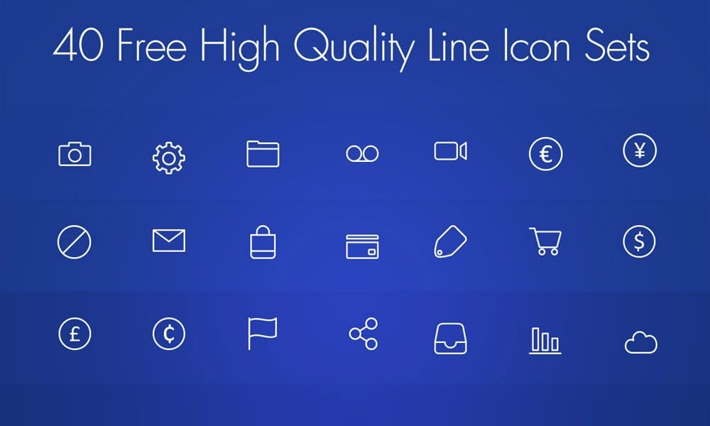Free Resources For Designers From December 2015 35 Free Line Icons PSD