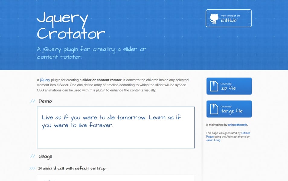 Jquery Crotator