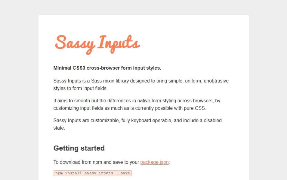 65+ SASS Mixins Library 14 Sassy Inputs