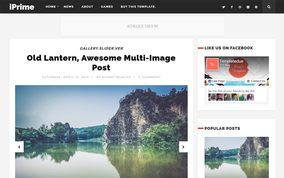 iPrime Responsive Blogger Template