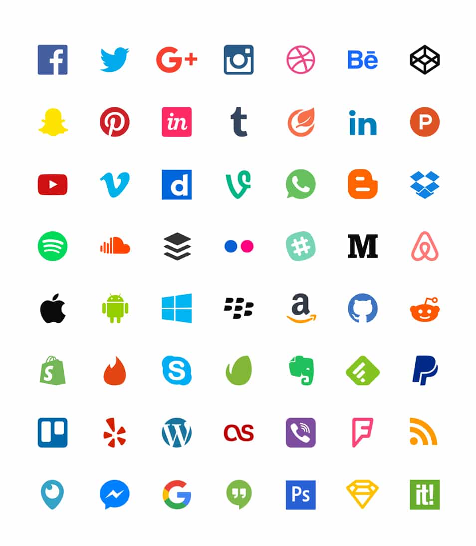 500+ Best Free Social Media Icon Sets 53 50 Free Flat Icons (Sketch & Illustrator)