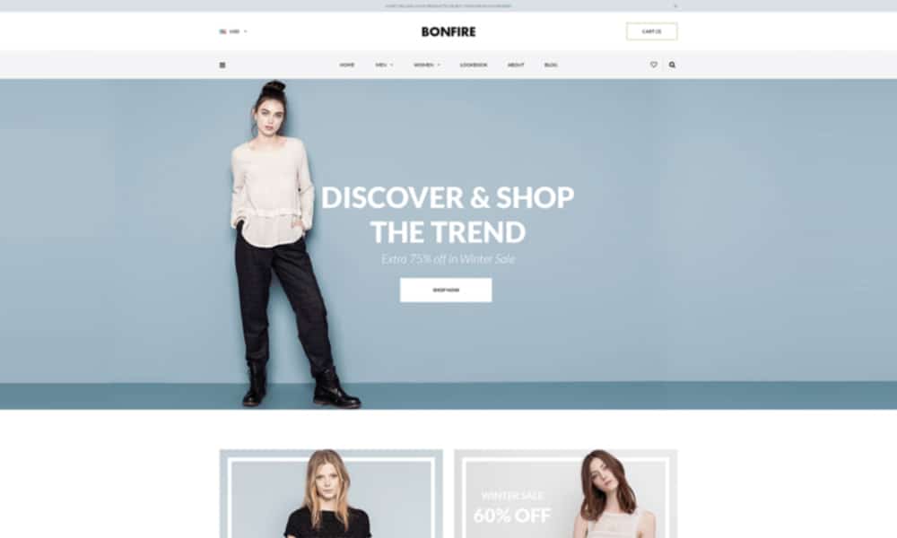 Free Resources For Designers From January 2016 21 Bonfire Free E commerce Web Template PSD