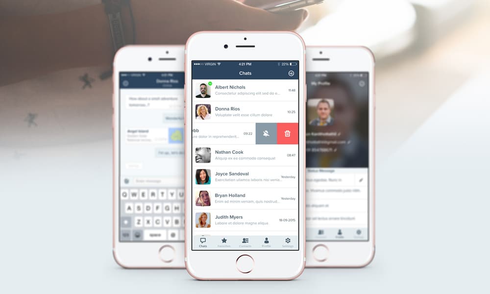 Free Resources For Designers From January 2016 10 Chat App Free UI Kit PSD