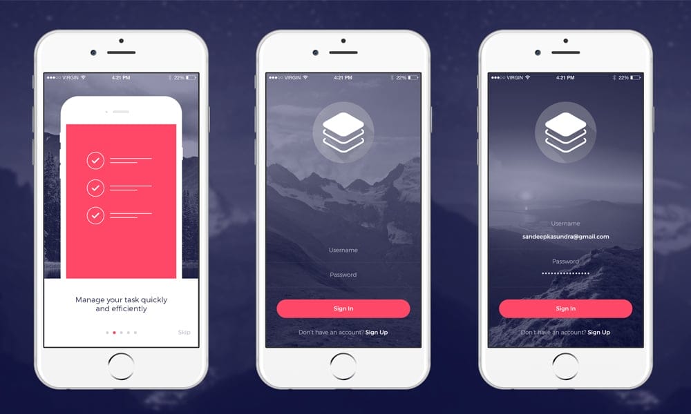 Modern iOS UI Kit PSD