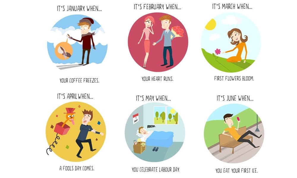 Free Resources For Designers From January 2016 44 Months Of The Year Icons