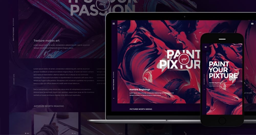 Pixture - Free Photoshop Web Template