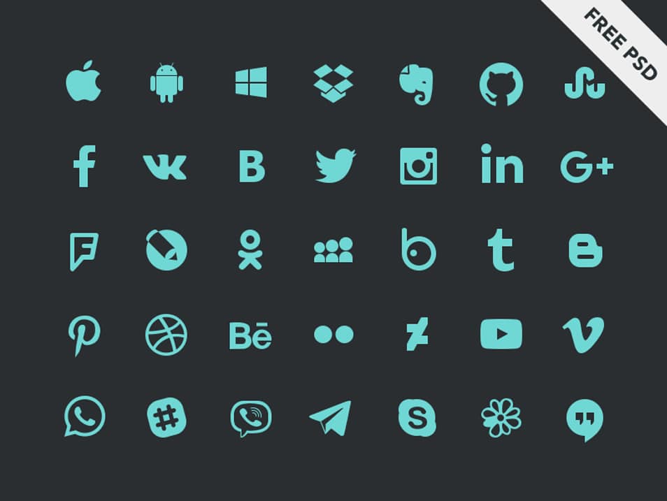 500+ Best Free Social Media Icon Sets 149 Social icons
