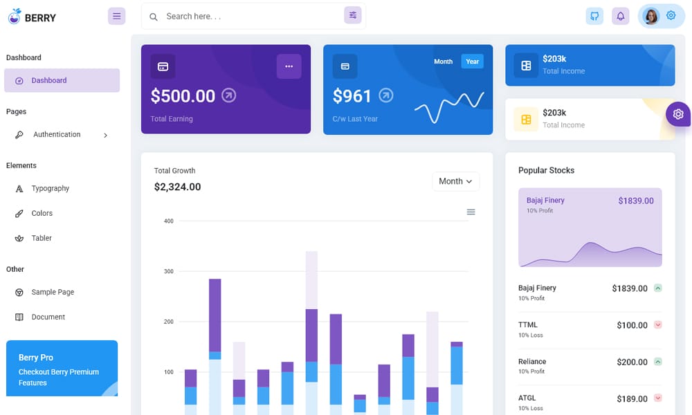 50+ Responsive Free AngularJS Admin Themes 2026 87 Berry Angular