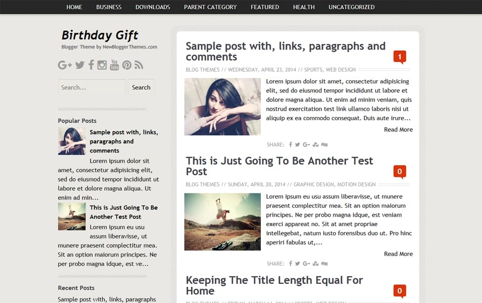 Birthday Gift Responsive Blogger Template