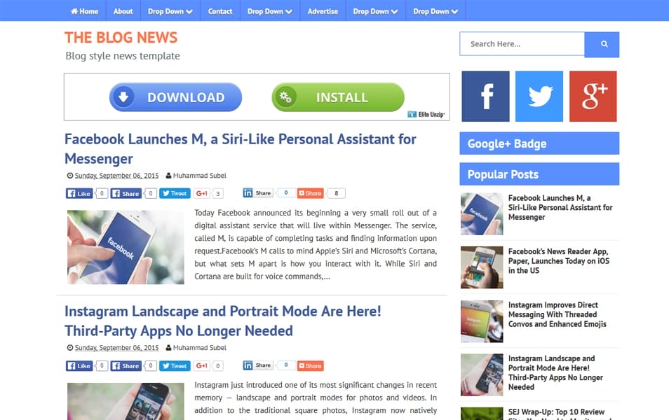 300+ Best Free Responsive Blogger Templates 2025 261 Blog News Responsive Blogger Template