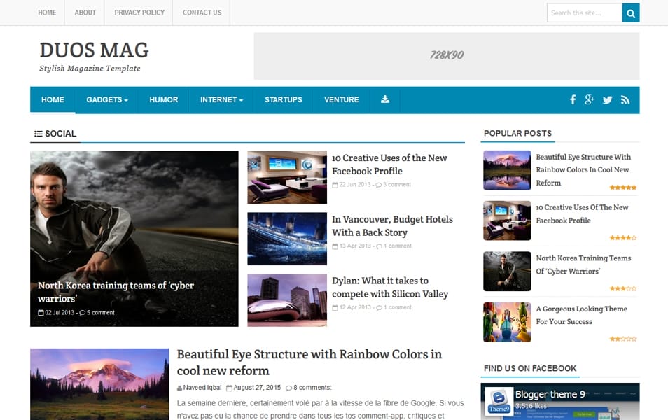300+ Best Free Responsive Blogger Templates 2025 111 Duos Mag Responsive Blogger Template