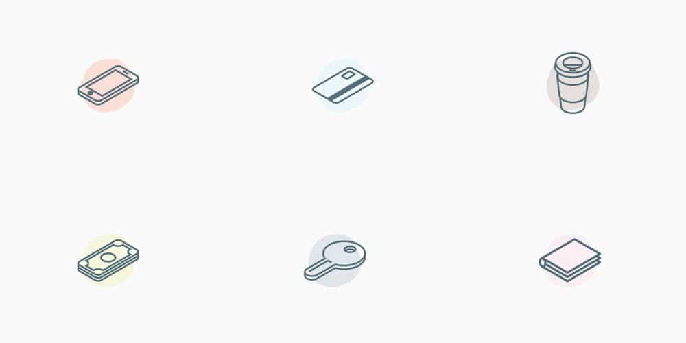 Everyday Carry Isometric Icons 