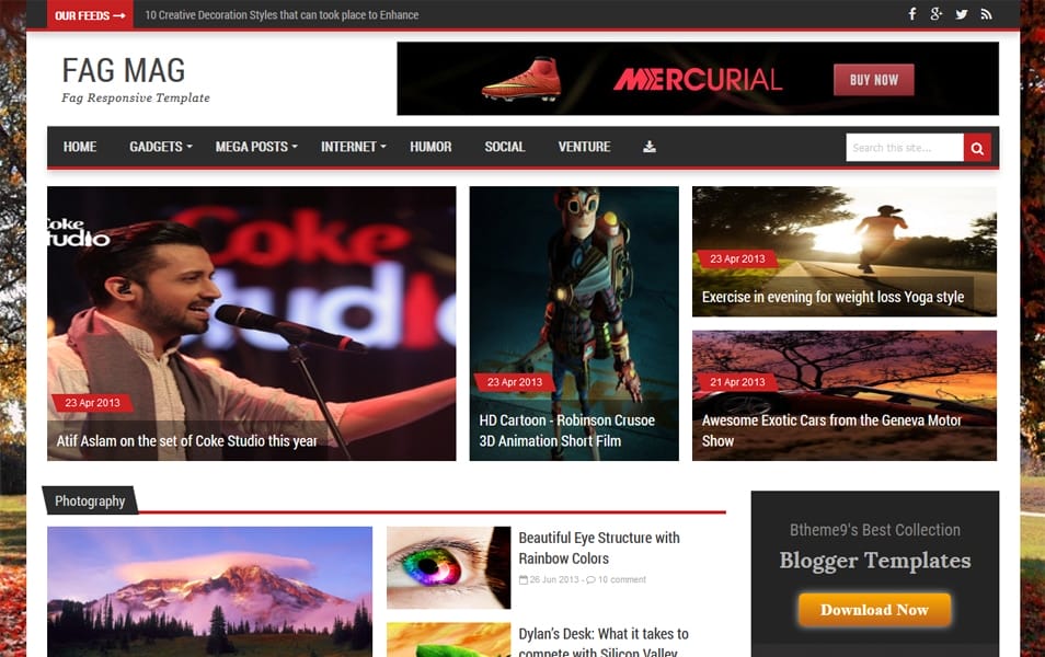 300+ Best Free Responsive Blogger Templates 2025 107 Fag Mag Responsive Blogger Template