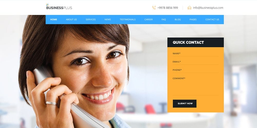 Free Business Web Template PSD