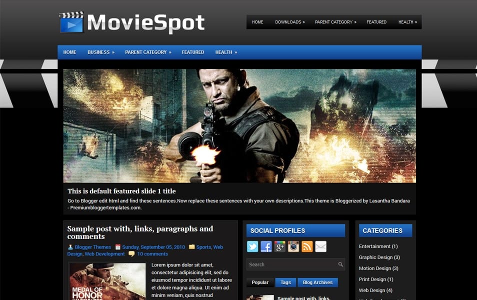 300+ Best Free Responsive Blogger Templates 2025 339 MovieSpot Responsive Blogger Template