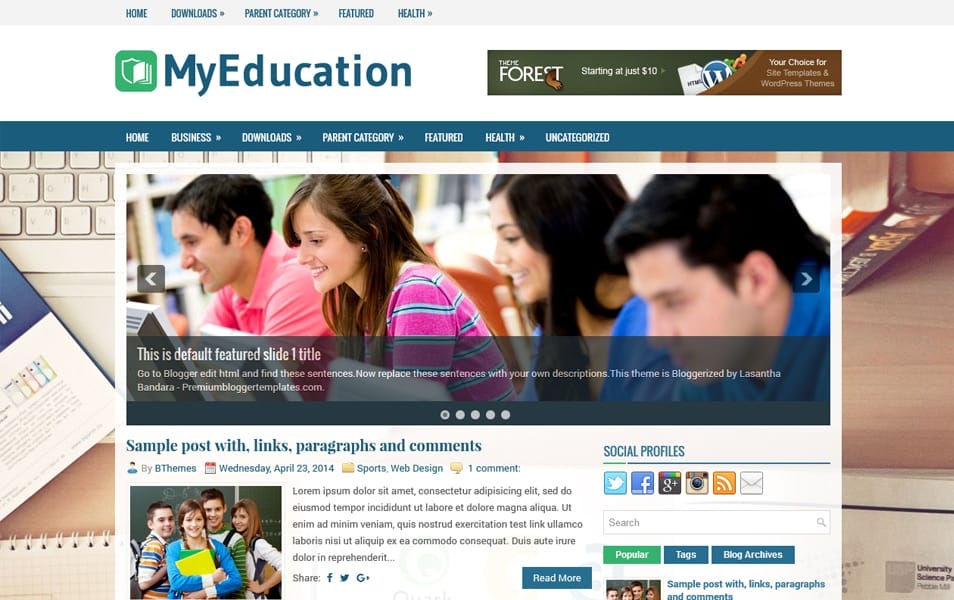 300+ Best Free Responsive Blogger Templates 2025 358 MyEducation Responsive Blogger Template