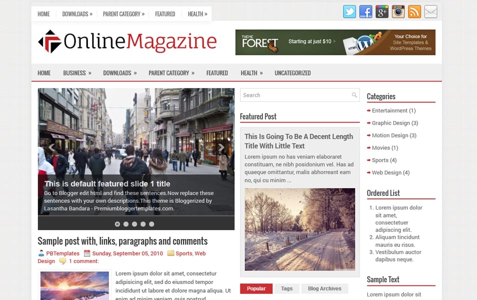 300+ Best Free Responsive Blogger Templates 2025 114 OnlineMagazine Responsive Blogger Template