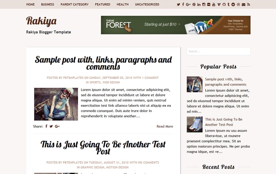 Rakiya Responsive Blogger Template