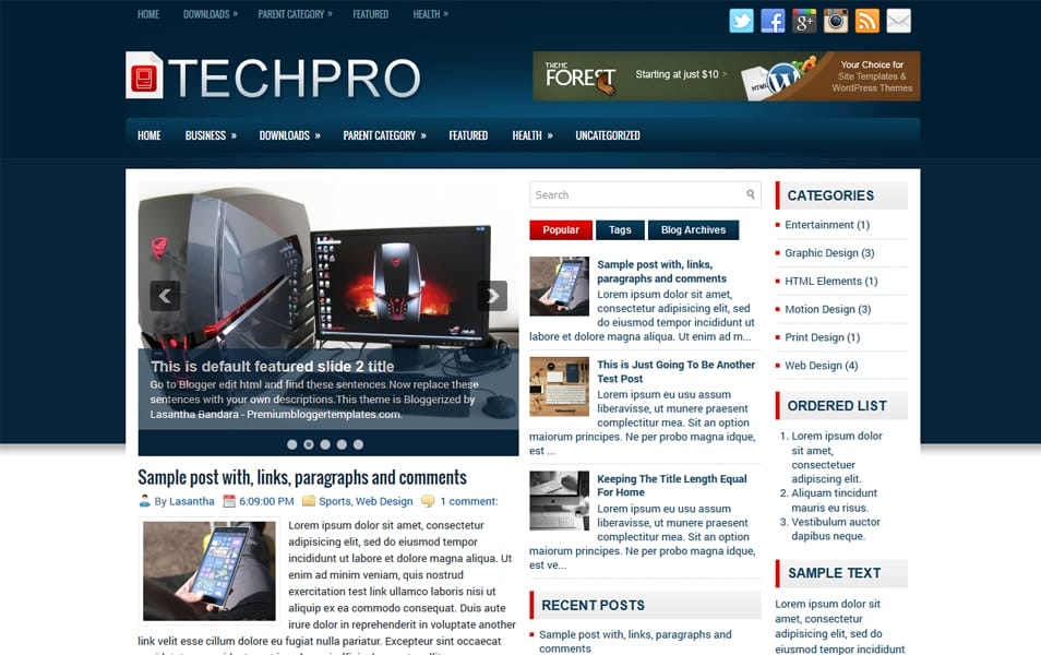 300+ Best Free Responsive Blogger Templates 2025 334 TechPro Responsive Blogger Template