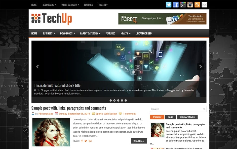 300+ Best Free Responsive Blogger Templates 2025 338 TechUp Responsive Blogger Template