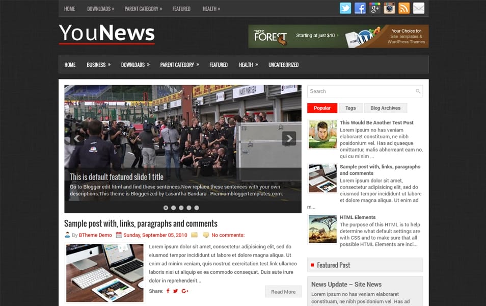 300+ Best Free Responsive Blogger Templates 2025 254 YouNews Responsive Blogger Template