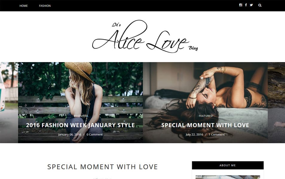 Alice Responsive Blogger Template