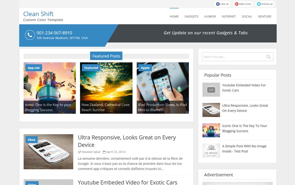 300+ Best Free Responsive Blogger Templates 2025 232 Clean Shift Responsive Blogger Template