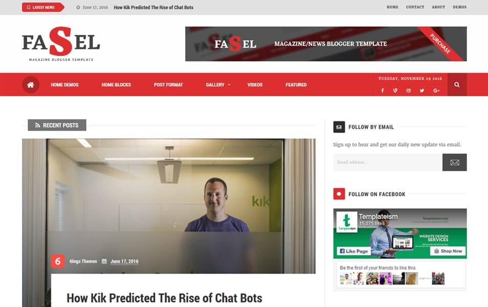 300+ Best Free Responsive Blogger Templates 2025 88 Fasel News Responsive Blogger Template