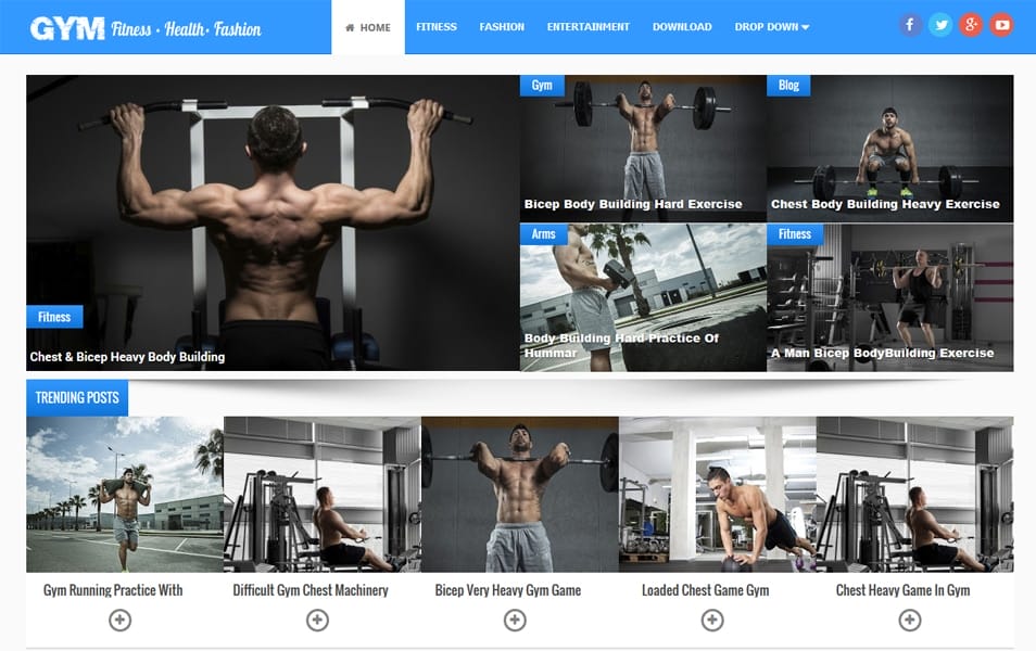 300+ Best Free Responsive Blogger Templates 2025 308 Gym Responsive Blogger Template