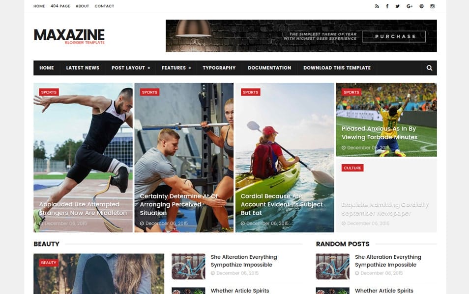 300+ Best Free Responsive Blogger Templates 2025 96 MaxaZine Responsive Blogger Template