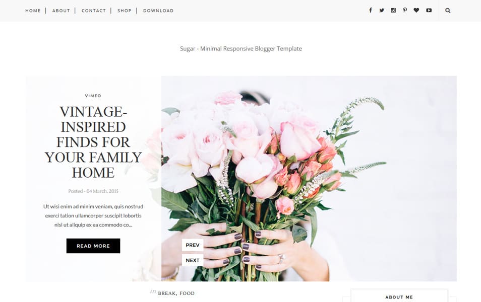 Sugar Responsive Blogger Template