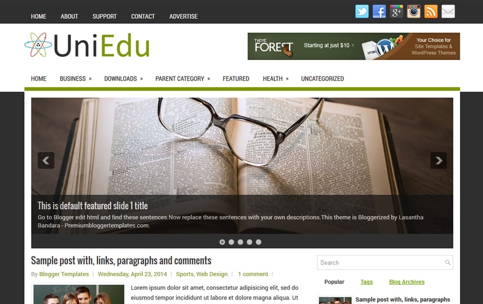 300+ Best Free Responsive Blogger Templates 2025 360 UniEdu Responsive Blogger Template