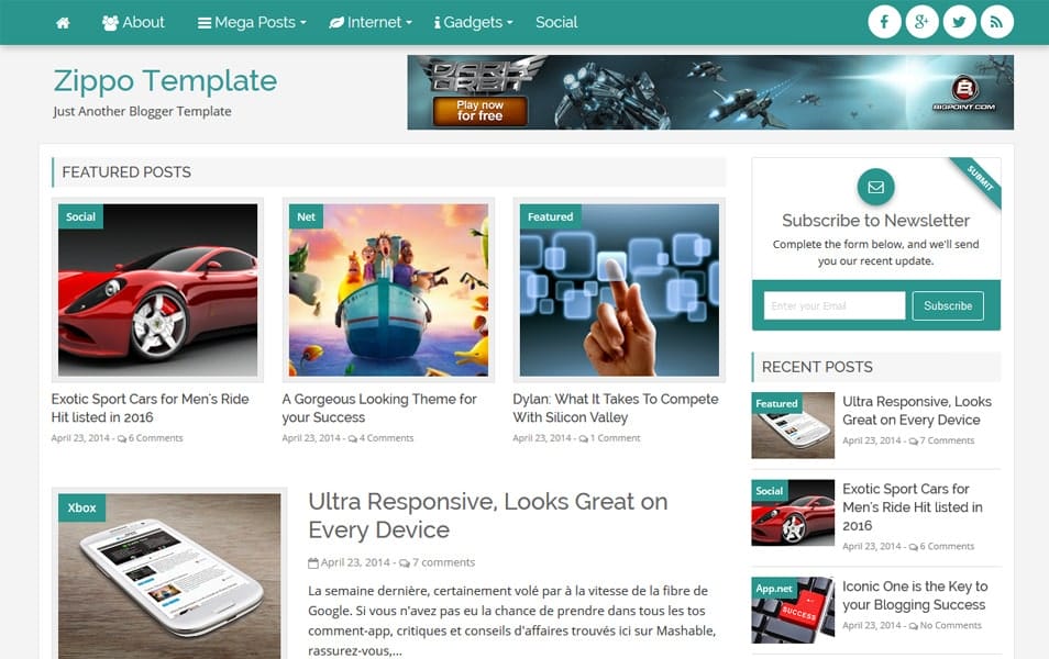 300+ Best Free Responsive Blogger Templates 2025 95 Zippo Responsive Blogger Template