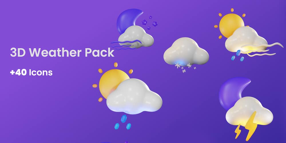 3d weather icons