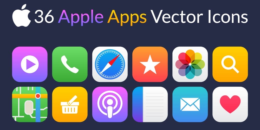 Best Free Icon Sets 2024 218 Apple Apps Vector Icons