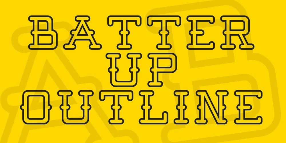 Batter Up Outline Font