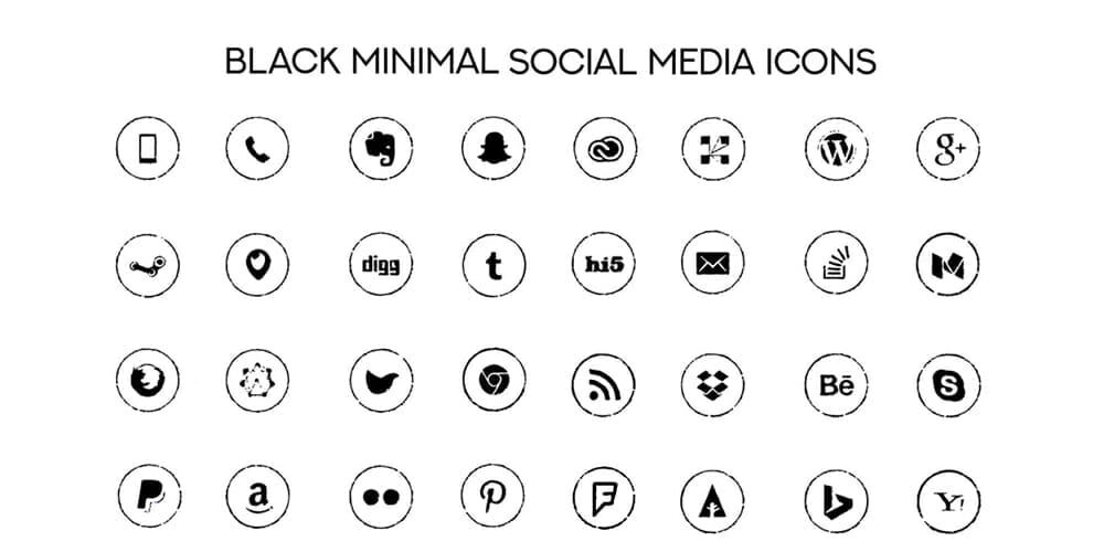 Best Free Icon Sets 2024 149 Black Minimal Social Media Icons