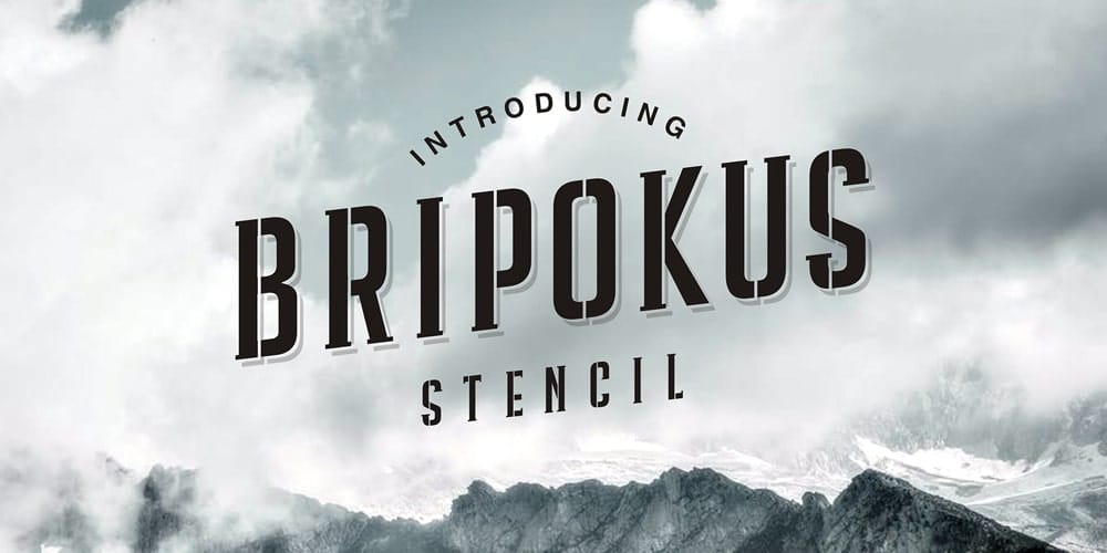 200+ Great Free Fonts for Designers 659 Bripokus Stencil Font