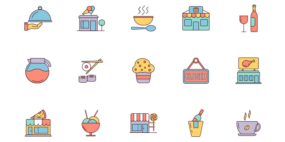 Best Free Icon Sets 2024 93 Cafes-Vector-Icons