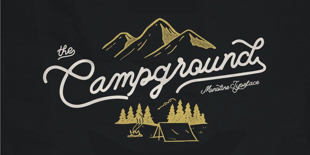 200+ Great Free Fonts for Designers 452 Campground Monoline Script