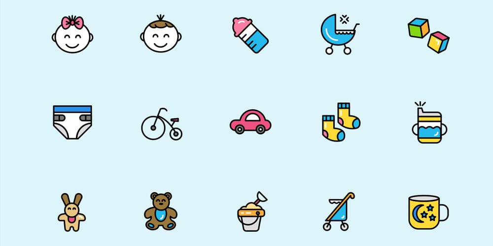 Best Free Icon Sets 2024 252 Childhood Flat Icons