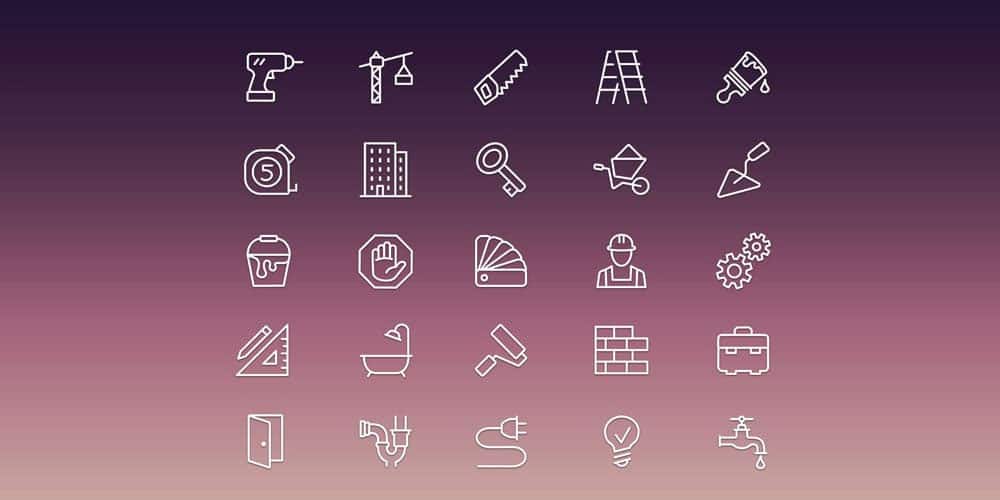 Construction Icon Set PSD